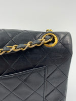 Sold-CHANEL Lambskin Small Classic Double Flap Bag Black/gold