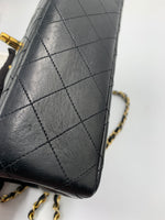 Sold-CHANEL Lambskin Small Classic Double Flap Bag Black/gold