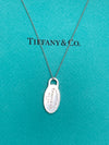 Tiffany & Co 925 Silver Return to Tiffany Small Oval Tag Necklace