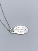 Tiffany & Co 925 Silver Return to Tiffany Small Oval Tag Necklace