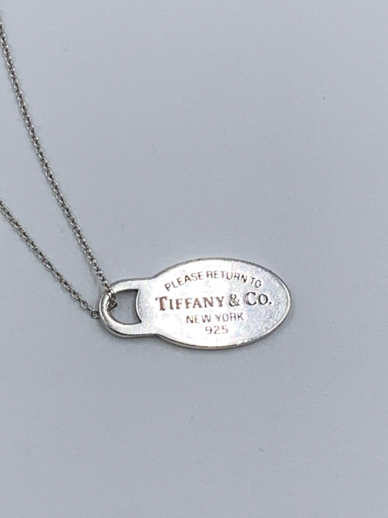 Tiffany & Co 925 Silver Return to Tiffany Small Oval Tag Necklace