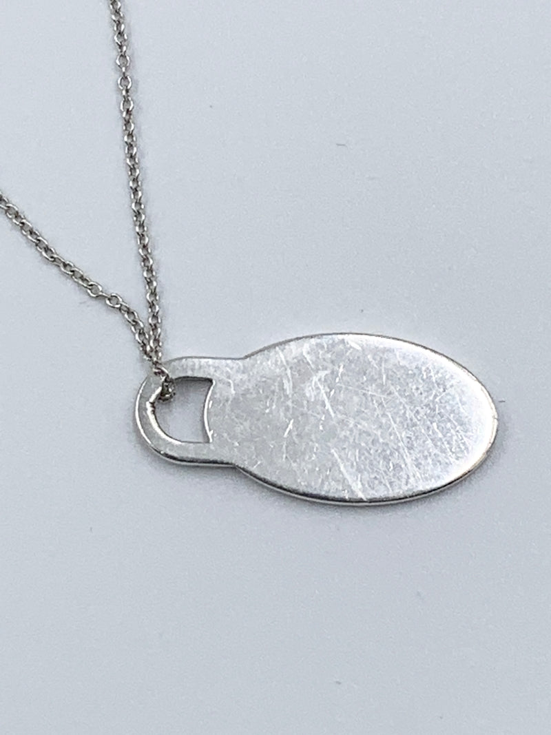 Tiffany & Co 925 Silver Return to Tiffany Small Oval Tag Necklace