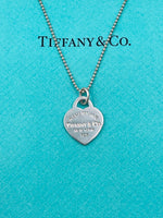 Sold-Tiffany & Co 925 Silver Return to Tiffany Small Heart Tag Necklace