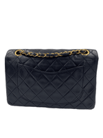 Sold-CHANEL Lambskin Small Classic Double Flap Bag Black/gold