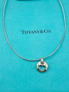 Sold-Tiffany & Co 925 Silver Open Heart Pendant Wire Necklace