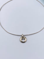 Sold-Tiffany & Co 925 Silver Open Heart Pendant Wire Necklace