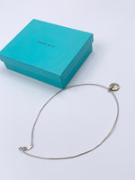 Sold-Tiffany & Co 925 Silver Open Heart Pendant Wire Necklace
