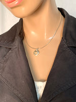 Sold-Tiffany & Co 925 Silver Open Heart Pendant Wire Necklace