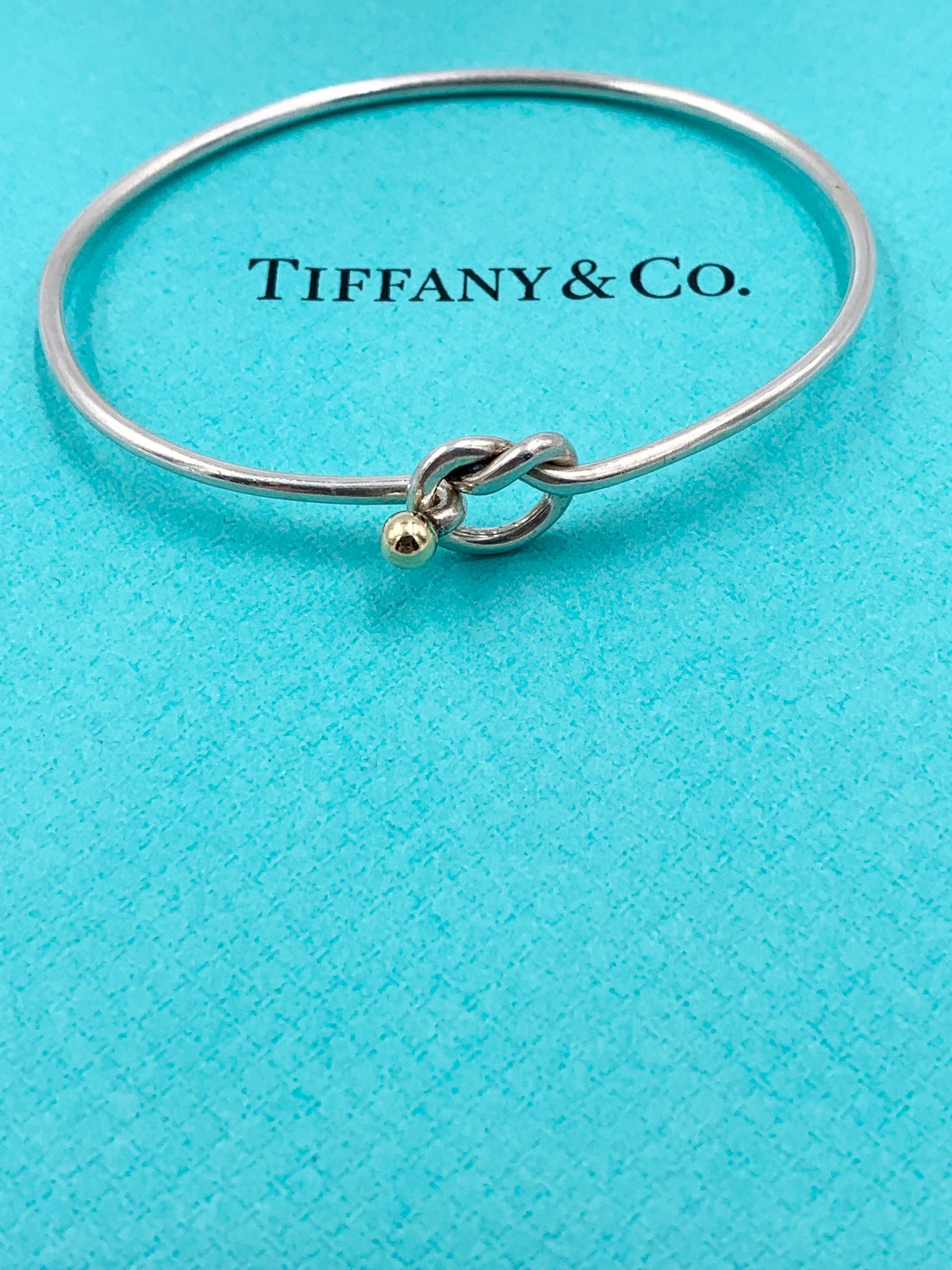 Sold Tiffany Co 925 Silver 750 Gold Love Knot Bangle