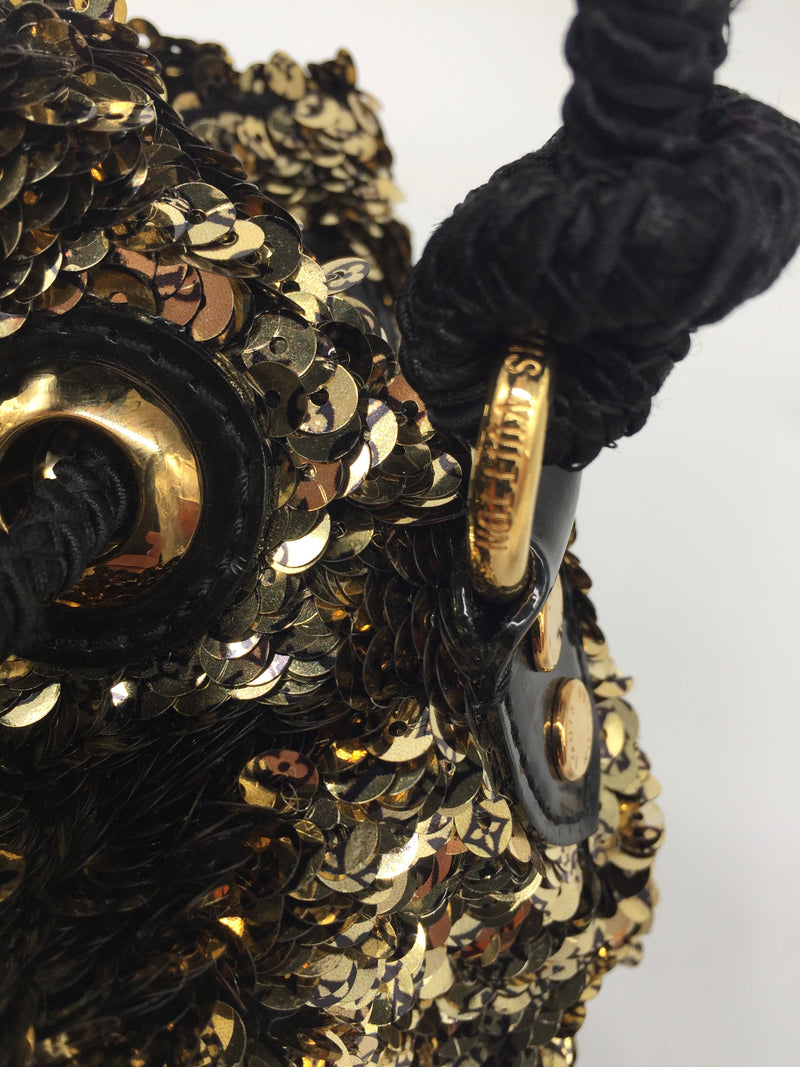 Sold-LOUIS VUITTON Mini Noe Rococo Gold Sequins/black M40322 – ltd ed.