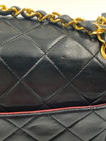 Sold-CHANEL Vintage Lambskin Medium/Large Single Flap Bag black/gold hardware