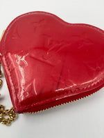 Sold-LOUIS VUITTON Monogram Vernis Porte Monnaie Coeur Pomme d'amour M93562