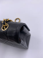 CHANEL Lambskin Medium Diana Single Chain Single Flap Bag Black gold hardware