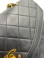 Sold-CHANEL Lambskin Vintage Flap Bag Black with Gold Hardware