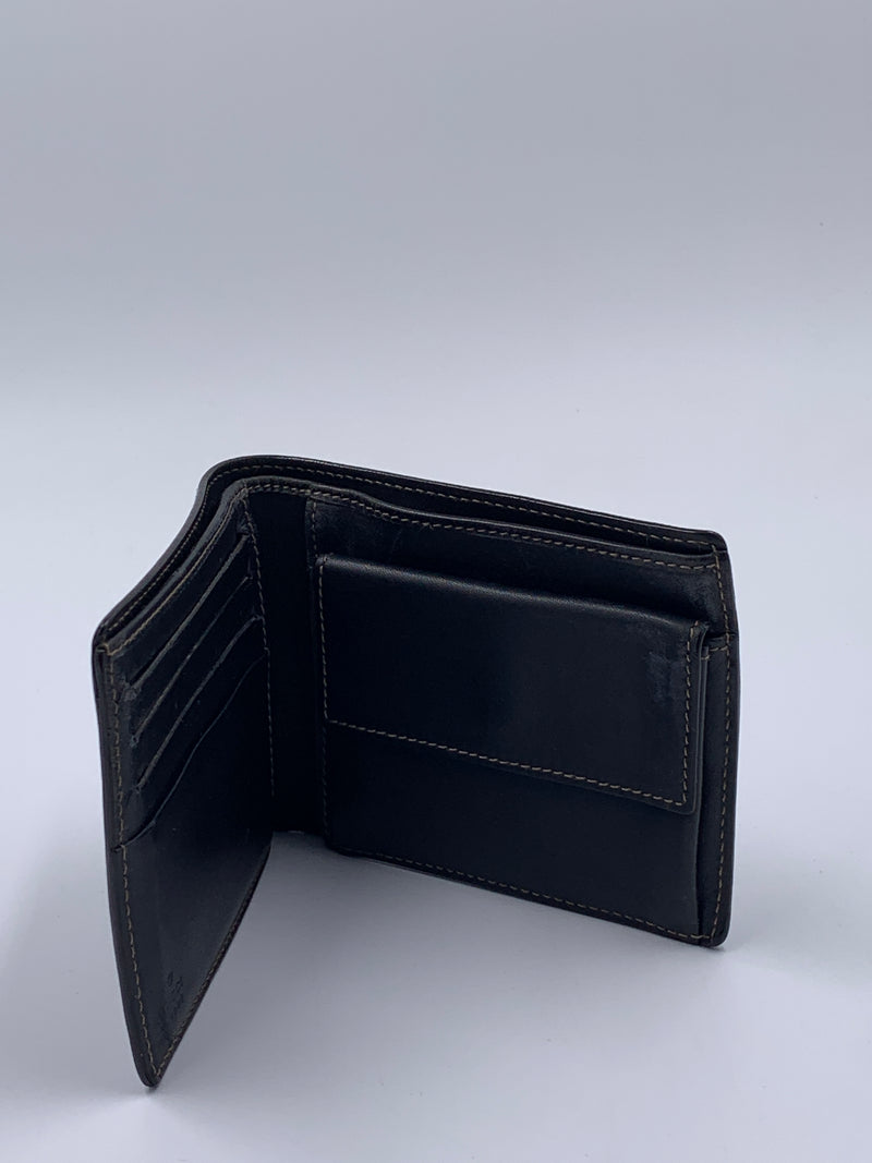 Sold-GUCCI GG Canvas Black Leather Wallet