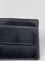 Sold-GUCCI GG Canvas Black Leather Wallet