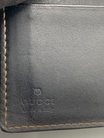 Sold-GUCCI GG Canvas Black Leather Wallet