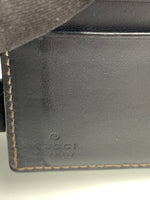 Sold-GUCCI GG Canvas Black Leather Wallet