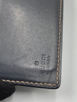 Sold-GUCCI GG Canvas Black Leather Wallet