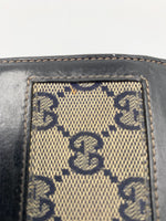 Sold-GUCCI GG Canvas Black Leather Wallet