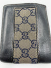 Sold-GUCCI GG Canvas Black Leather Wallet