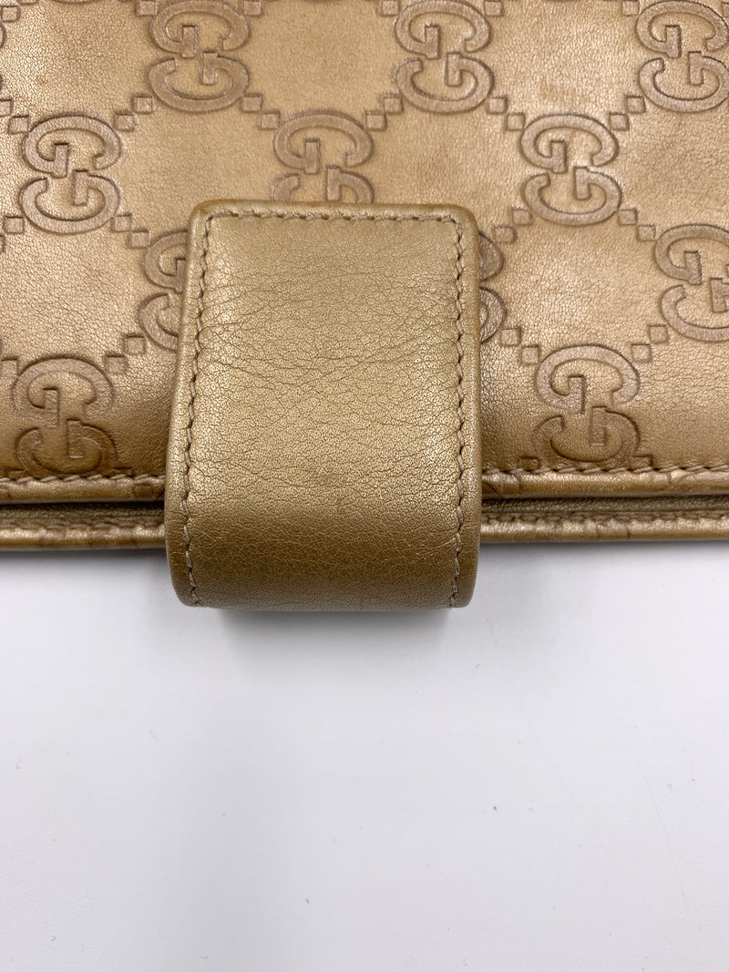 GUCCI GG Golden Brown 6-ring Agenda Planner