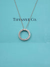 Sold-Tiffany & Co 925 Silver Circle Pendant with Necklace