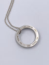 Sold-Tiffany & Co 925 Silver Circle Pendant with Necklace