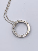 Sold-Tiffany & Co 925 Silver Circle Pendant with Necklace