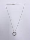 Sold-Tiffany & Co 925 Silver Circle Pendant with Necklace