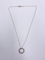 Sold-Tiffany & Co 925 Silver Circle Pendant with Necklace