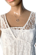 Sold-Tiffany & Co 925 Silver Circle Pendant with Necklace