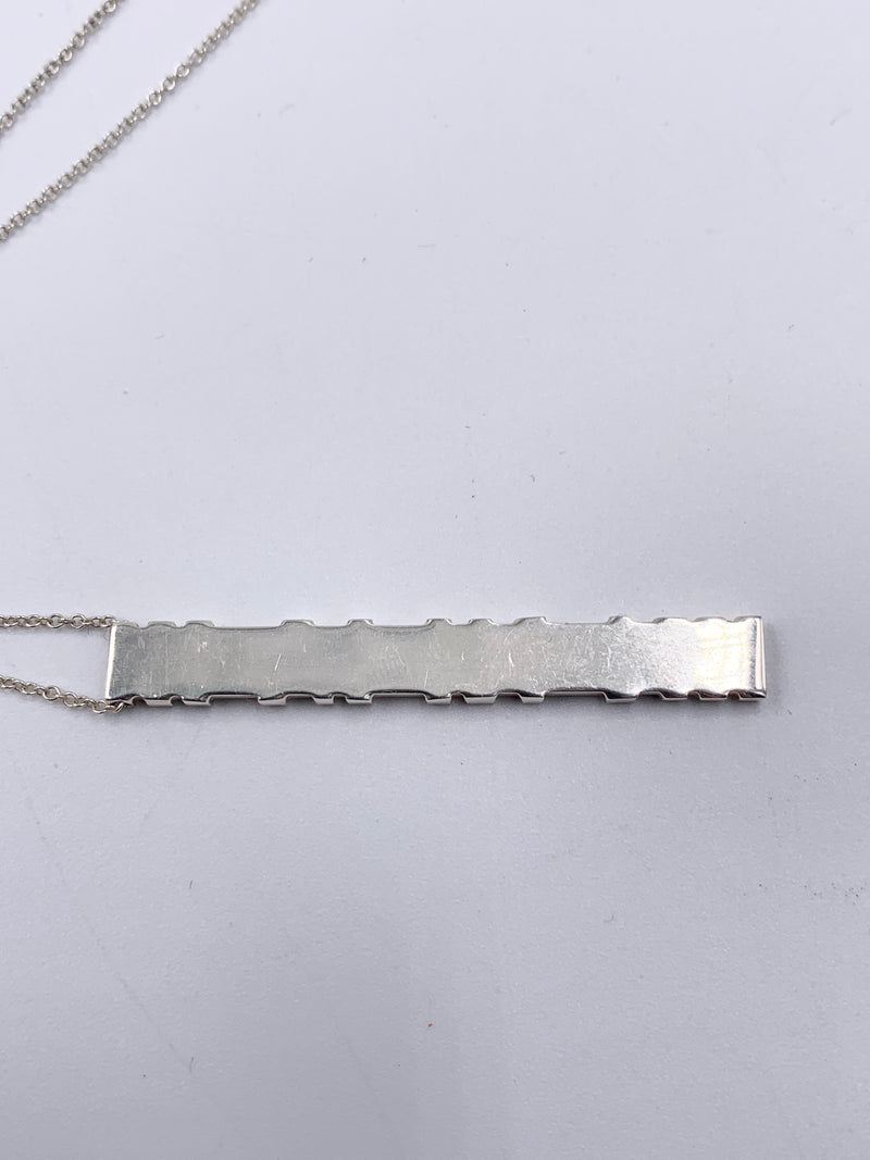 Sold-Tiffany & Co 925 Silver Atlas Collection Bar with Necklace