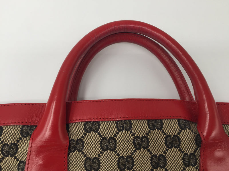 Sold-GUCCI GG Tote bag red (b)