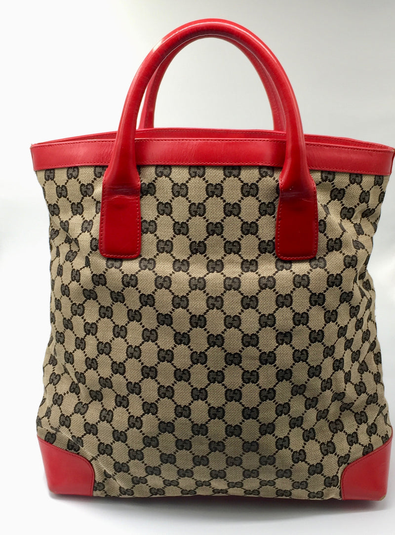 Sold-GUCCI GG Tote bag red (b)