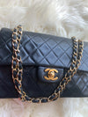Sold-CHANEL Lambskin Small Classic Double Flap Bag Black/gold