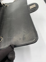 CHANEL Black Patent Leather Jumbo Size Flap Shoulder Bag Crossbody - Silver Hardware