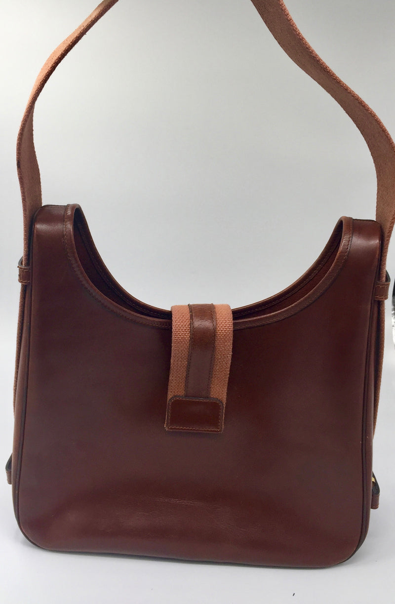 Sold-HERMES Tsako Box Calf Shoulder Bag brown - vintage