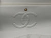 Sold-CHANEL Classic Lambskin Double Chain Double Flap Bag 25 white/gold