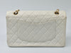 Sold-CHANEL Classic Lambskin Double Chain Double Flap Bag 25 white/gold