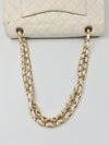 Sold-CHANEL Classic Lambskin Double Chain Double Flap Bag 25 white/gold