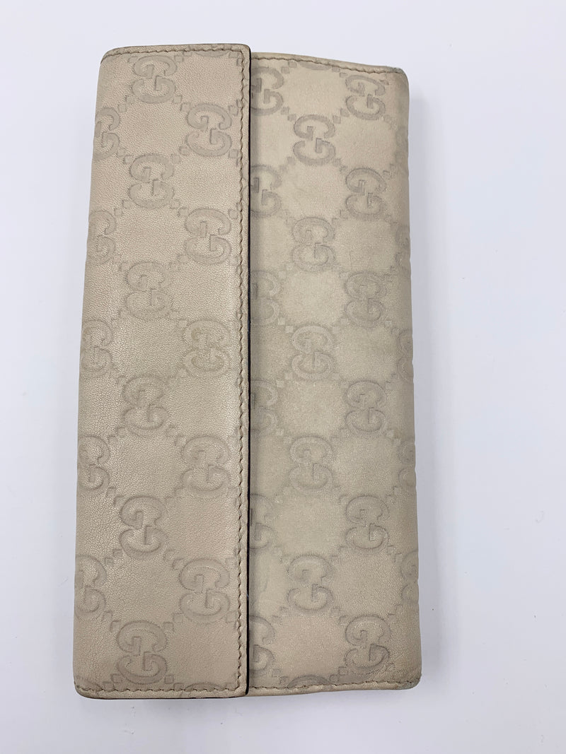 GUCCI GG Greyish Beige Long Wallet