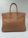 Sold-HERMES Birkin 35 Courchevel Leather Gold GHW