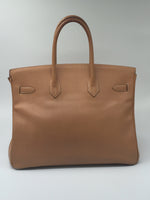 Sold-HERMES Birkin 35 Courchevel Leather Gold GHW