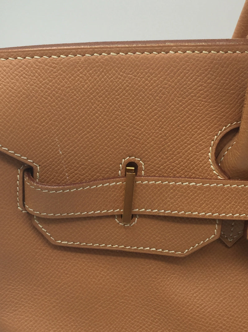 Sold-HERMES Birkin 35 Courchevel Leather Gold GHW