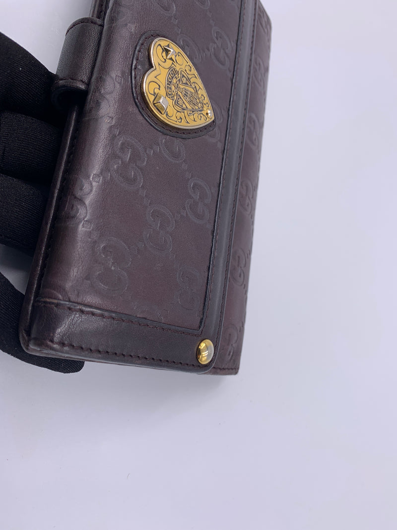 GUCCI GG Dark Brown Long Wallet