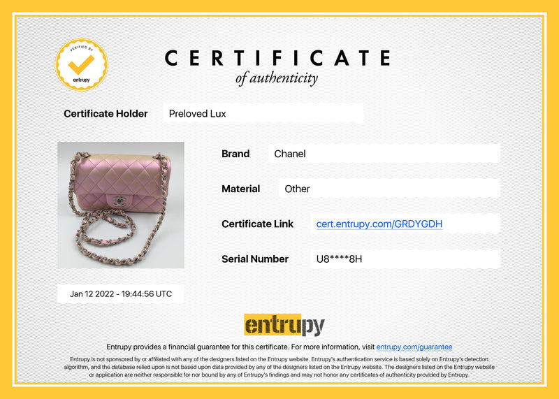 CHANEL Classic Iridescent Pink Calfskin Mini Rectangular Crossbody Bag in Silver Hardware