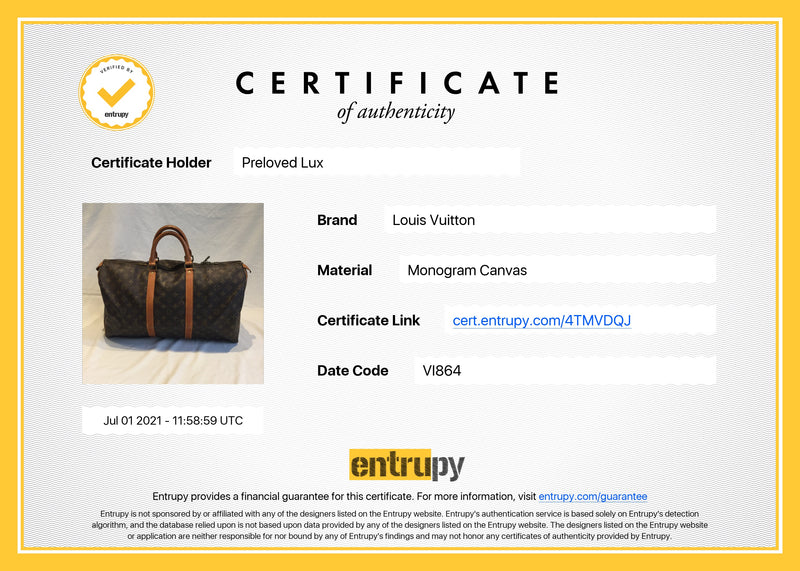 Louis Vuitton Keepall 50 Travel Bag Authenticated By Lxr