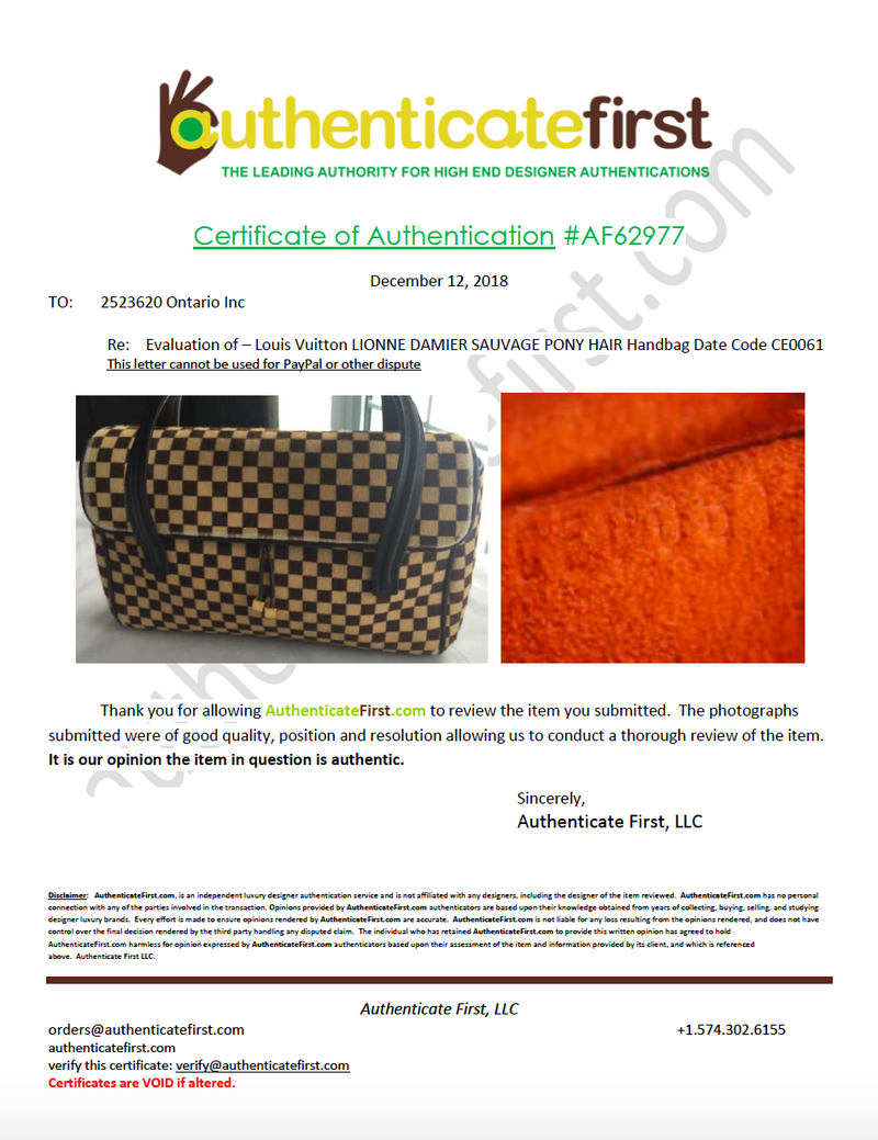 Sold-LOUIS VUITTON Damier Sauvage Lionne M92131 – limited edition