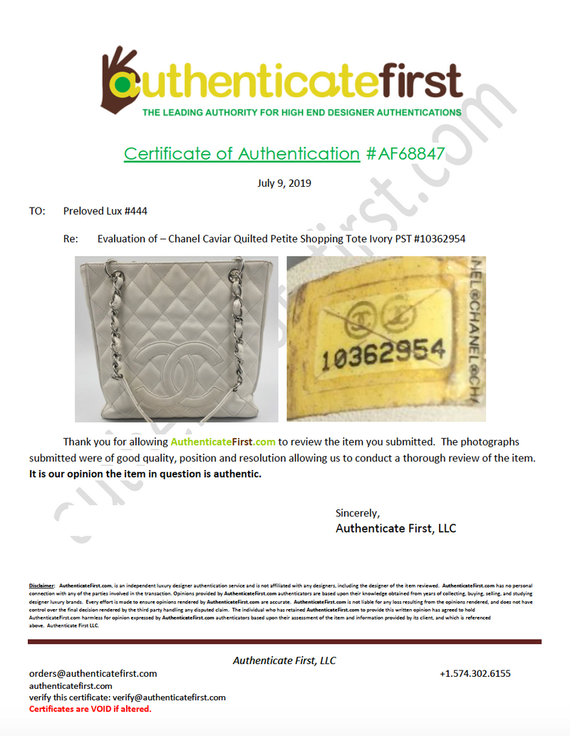 Sold-CHANEL Caviar Quilted Petite Shopping Tote White PST